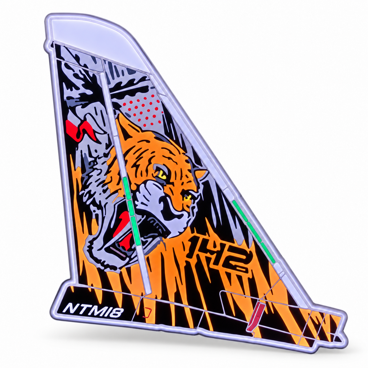 NATO Tiger Meet 2018 Typhoon tail LED light box on a white studio background