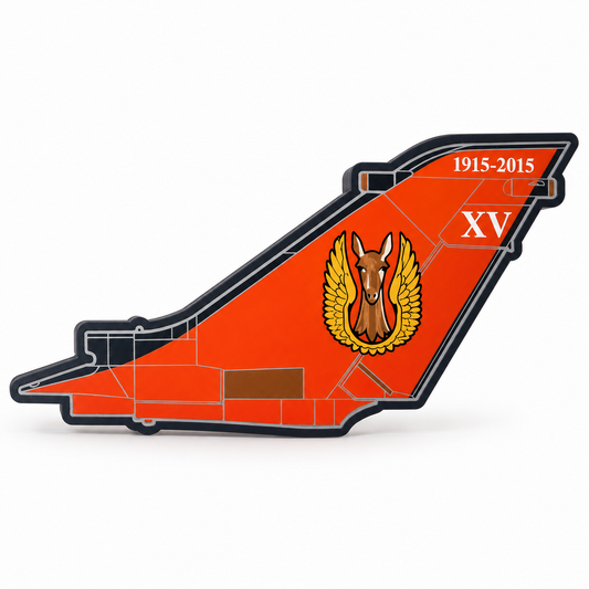 RAF 15 Squadron Tornado GR4 100th anniversary tail LED light box on a white studio background