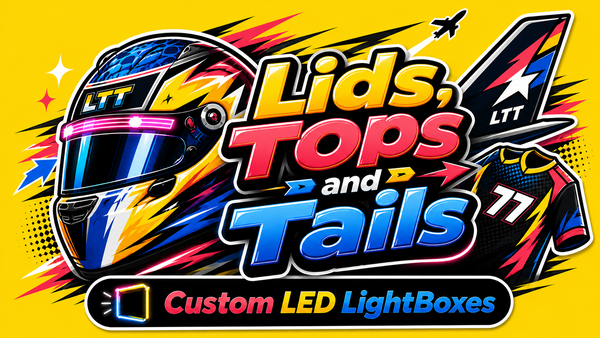 Lids Tops and Tails logo – custom LED light boxes