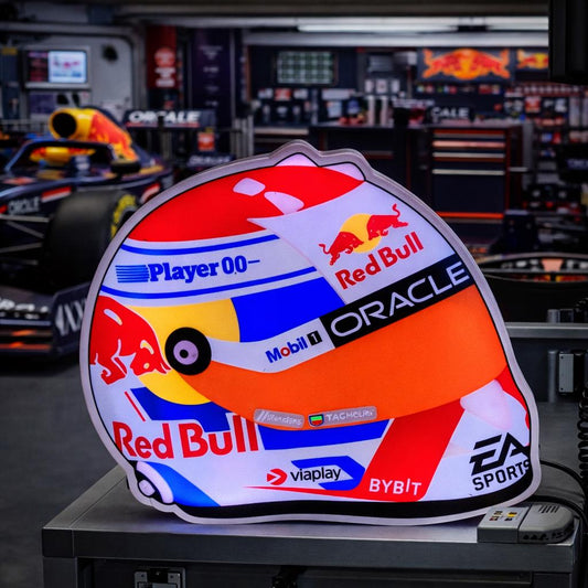 Max Verstappen Helmet LED Light Box illuminated