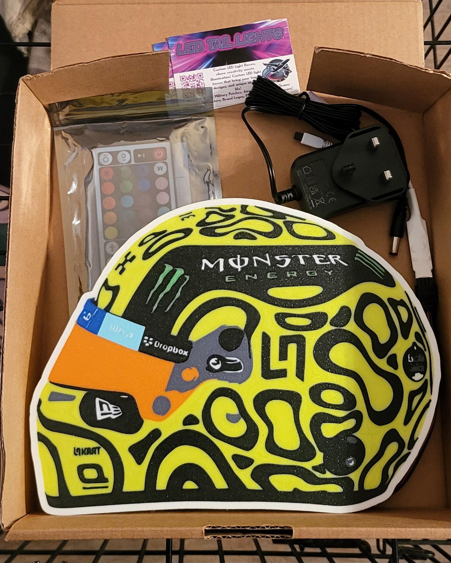 Lando Norris Helmet LED Light Box – F1 Racing Decor – additional product view 4