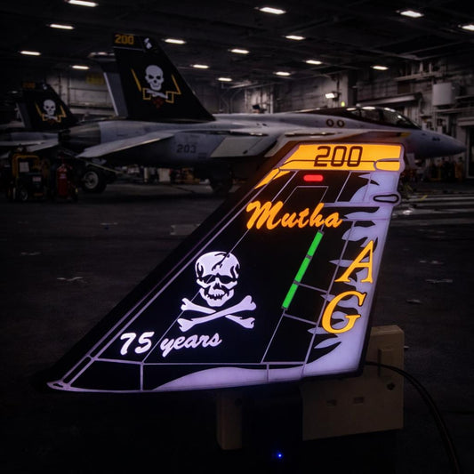 Jolly Rogers VFA-103 F/A-18 Tail LED Light Box illuminated