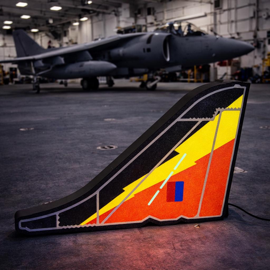 4 Squadron RAF Harrier Tail LED Light Box illuminated