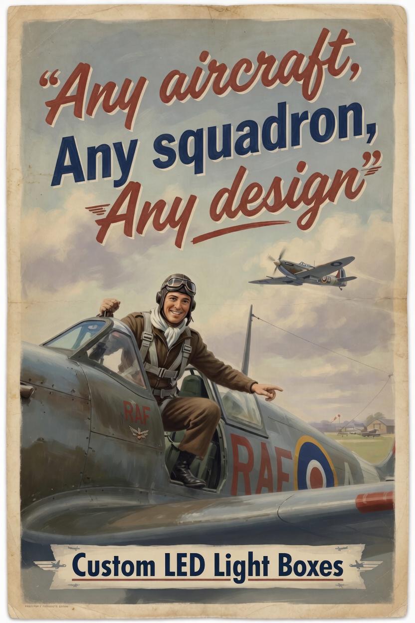 Custom Aircraft LED Light Box – Any Squadron or Design illuminated