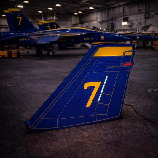 Blue Angels F/A-18 Tail LED Light Box illuminated