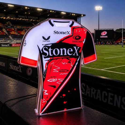Saracens Rugby Shirt LED Light Box illuminated