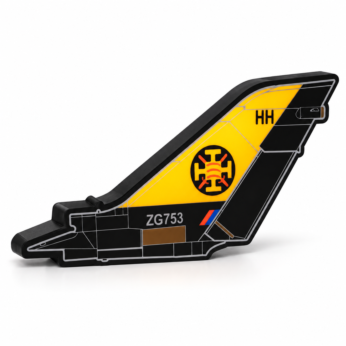 111 Squadron Treble One RAF Tornado F3 tail LED light box on a white studio background