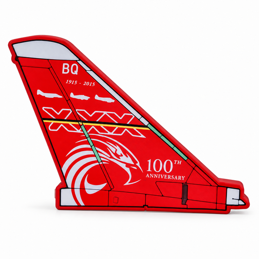 Red RAF 29 Squadron Typhoon 100th Anniversary LED tail light on a white studio background
